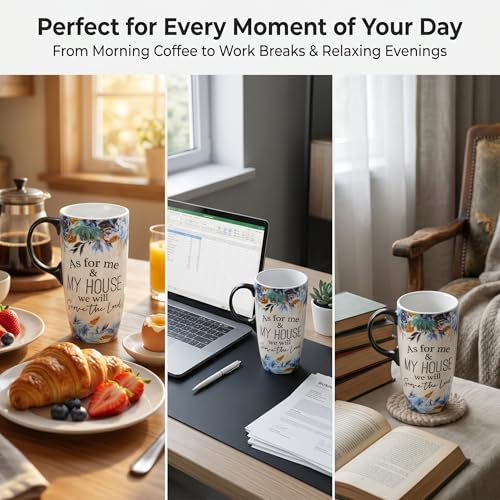Taza de cerámica con tapa y 17 oz de capacidad miniatura 3