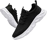 DLWKIPV Mens Running Shoes Sneakers Tennis Non Slip Walking Gym Workout Athletic Slip On Casual Lightweight Breathable Mesh Fashion Black_White Size US 12