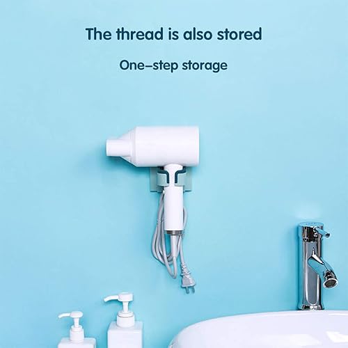 Miniatura 3 de Soporte para secador de pelo, organizador de secador de pelo, herramientas de cuidado, ahorro de espacio para dormitorio y baño, ajuste