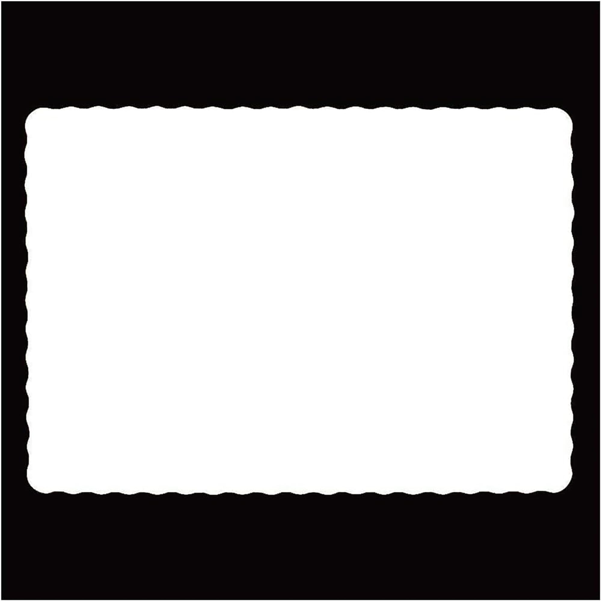 Rectangle Disposable Paper Placemat (200 Pack) - 10 x 14 Inches White Eco-Friendly Heavy Weight 60 Pound Paper Place Mat Wavy Scalloped Edge