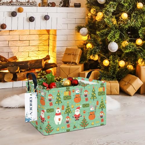 Image of Rectangular Christmas Party Gift Basket Cute Storage Box Organization Bin Room Decoration (Christmas tree)