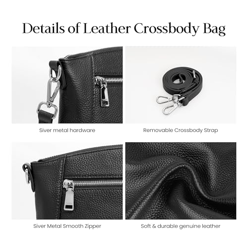 Image of befen Genuine Leather Anti-Theft Small Crossbody Bags for Women Cross Body Purse Handbags with RFID Blocking Card Slots