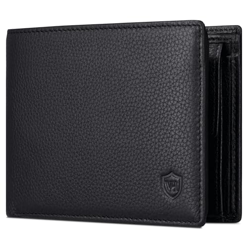 VON HEESEN Leder Geldbörse Herren mit RFID Schutz I Echtleder Geldbeutel für Männer I Münzbörse Portemonnaie Brieftasche Wallet Portmonee (Schwarz) VON HEESEN Leder Geldbörse Herren mit RFID Schutz I Echtleder Geldbeutel für Männer I Münzbörse Portemonnaie Brieftasche Wallet Portmonee (Schwarz)
