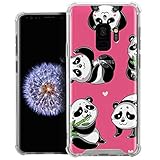 CasesOnDeck Clarity Case Compatible with [Samsung Galaxy S9] Crystal Clear Shock Absorption TPU Bumper Hard Back Panel (Pink Panda)
