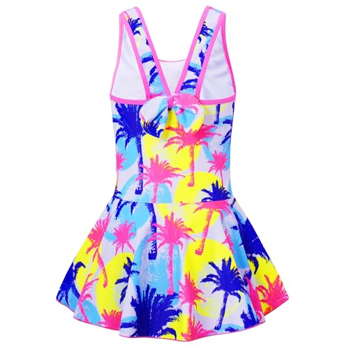 Image of Akokvlar Girl One Piece Swimsuit with Skirt Bathing Suit Swimwear 3-16Y