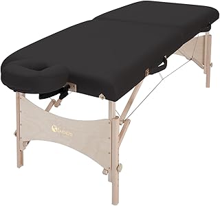 EarthLite Harmony DX Portable Massage Table Package, Includes Table + Face Cradle + Carrying Case, 30" x 73, Black