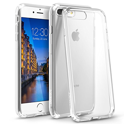 BasAcc [Crystal Clear Ultra Slim Hybrid Case with [Anti-Shock Protection] TPU Bumper,[Non Slip] Hard Back Case Cover Compatible with Apple iPhone 8 Plus/7 Plus, Clear