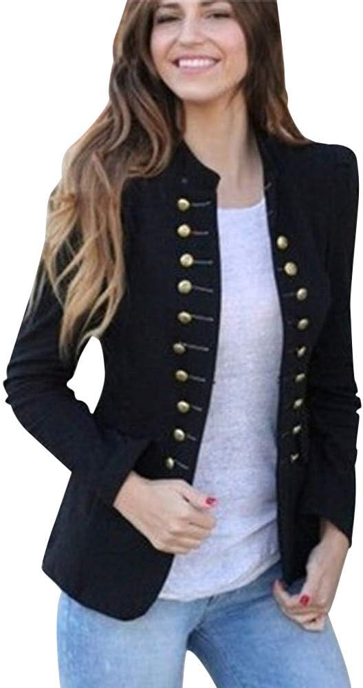 Orangeskycn Women Double Breasted Retro Blazer Jacket Overcoat