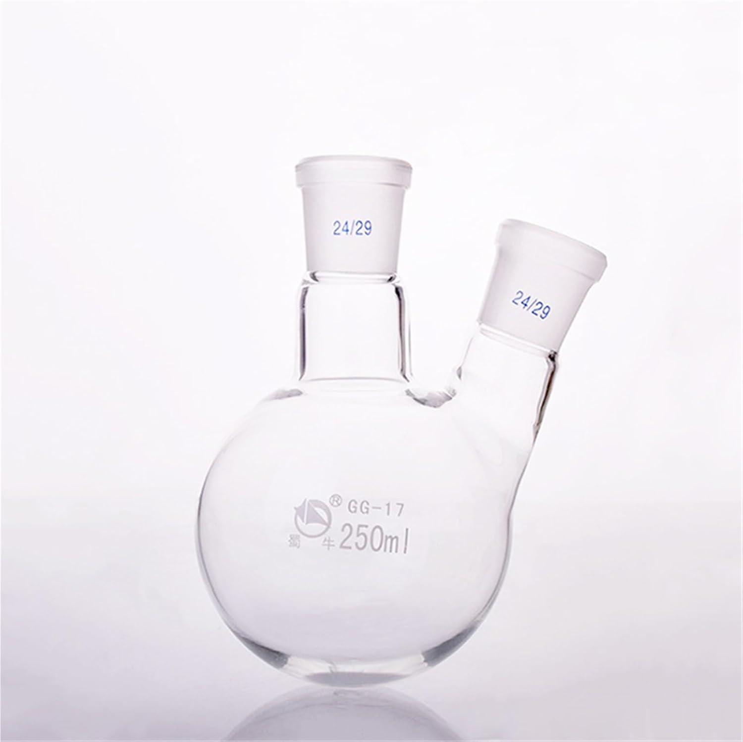 1piece 50ml-2000ml Double-Neck Round Bottom Laboratory Sloping/Straight Distillation Glass Flask(100ml 24x24)