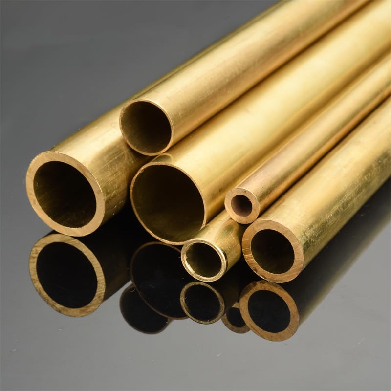 1 tubo de cobre capilar de latón H62, diámetro exterior de 27 mm, grosor de pared de 2 mm, longitud de 0,5 m, tubo redondo de cobre recto sin costuras.