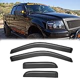 Deebior 4pcs Out Mount Style Front Rear Smoke Sun Rain Guard Wind Deflector Window Visors Compatible