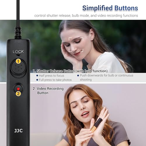 Image of JJC Wired Remote Control Shutter Release for Sony HDR-CX405 CX440 CX455 | for Sony CX900 FDR-AX30 AX33 AX43 AX53 AX100 AX700 A7R V A7 IV A7S III A6600 ZV-1 & More Camera Camcorder with Multi-Terminal