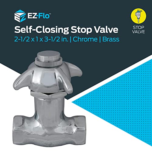 Ez-Flo 1/2 Inch Ips Self-Closing Stop Valve, Brass Plumbing Fitting, Chrome, 10187Lf #TOP1