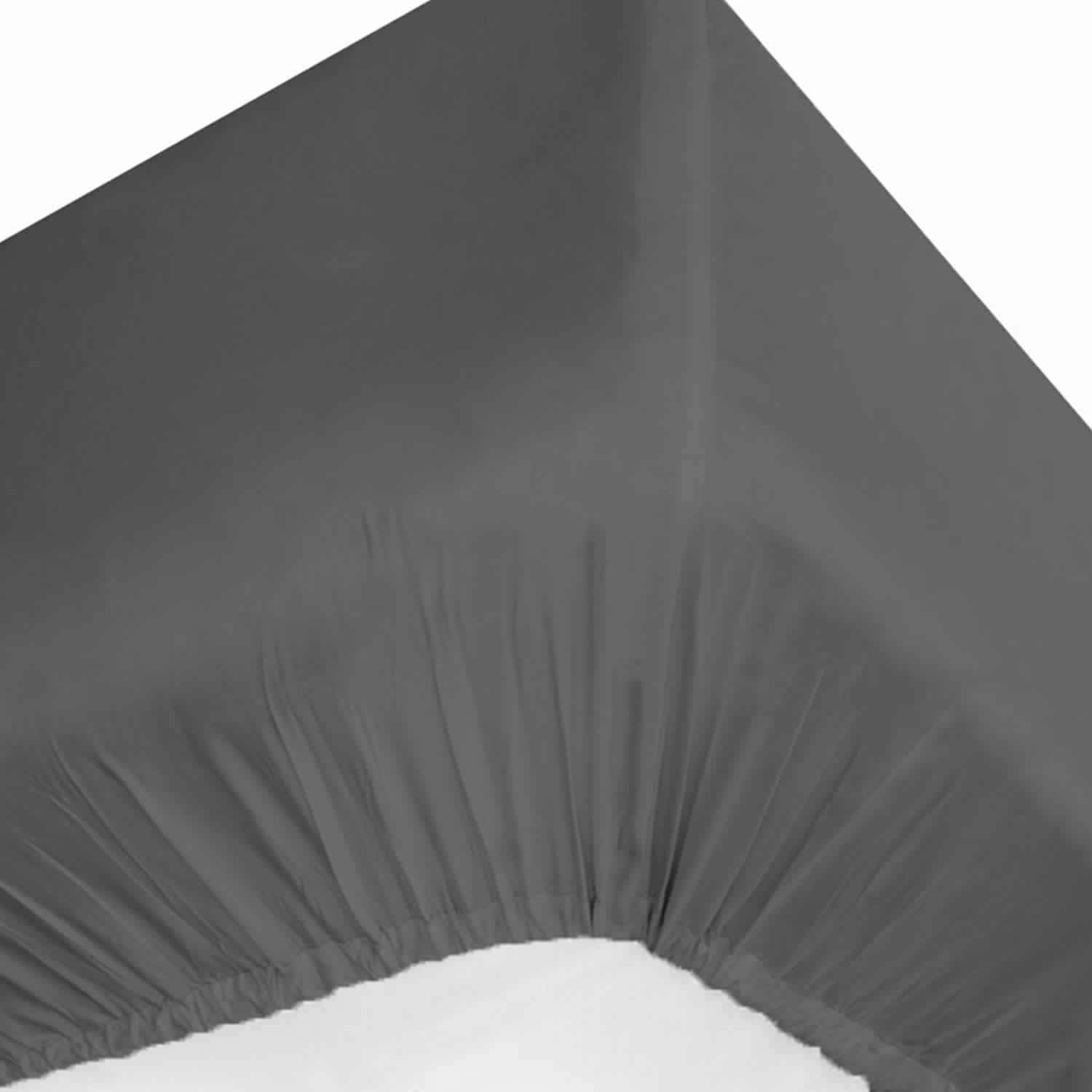 Egyptian Cotton 700 Thread Count 1 Piece Fitted Sheet (Bottom Sheet) 15inch Deep Pocket -Elephant Grey, Twin XL