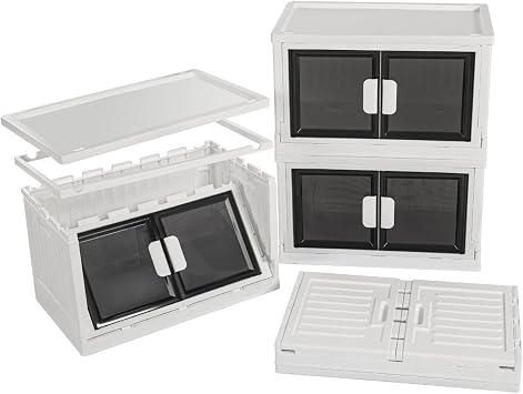 3 Tiers Multi-Purpose Portable Organizer Cabinet – Shelving Unit with Lid and Stackable | Practical Storage Solution for Kitchen, Pantry, Bathroom and Balcony (WHITE, 3 TIERS)
