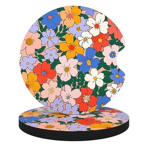 Portavasos universal para auto con diseño Vintage Flowers miniatura 1