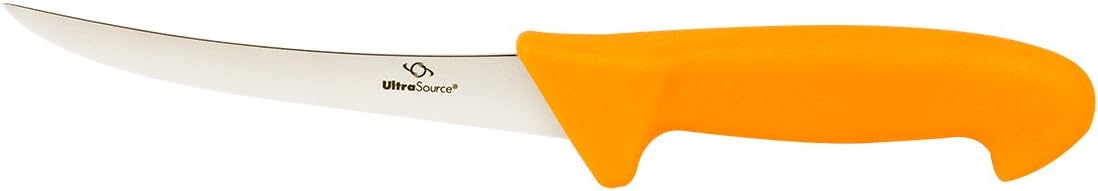 UltraSource 449029 Boning Knife, 6" Curved/Semi-Flexible Blade, Polypropylene Handle