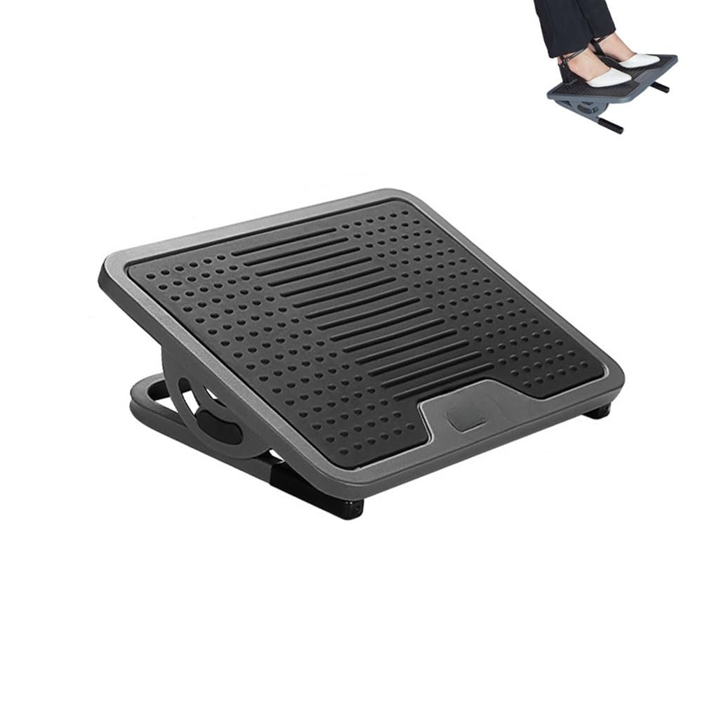 Fußstütze Schreibtisch,Verstellbares,Ergonomisches Fußgestell mit Massagefunktion zur Linderung von Bein- und Knieschmerzen, Geeignet Für Unter Dem Schreibtisch, 20°-Neigung Ohne Sperre,Metallrahmen
