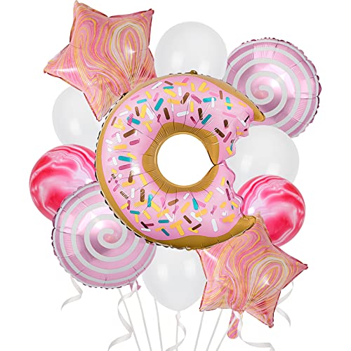 Donut Ballon 12 Pcs Set de Donut Ballon de Baudruche Ballons en Aluminium Bonbons Donut Kit de Décorations de Fête D'anniversaire Pour Filles Enfants Fournitures de Fête Cover