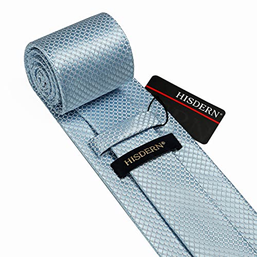 Image of HISDERN Mens Ties Plaid Tie and Pocket Square Set Classic Woven Formal Checkered Neckties & Handkerchief Wedding Party