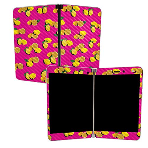 Image of MightySkins Carbon Fiber Skin for Microsoft Surface Duo - Make Lemonade | Protective, Durable Textured Carbon Fiber Finish | Easy to Apply | Made in The USA