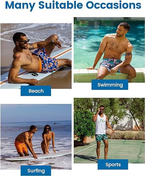 Image of maamgic 5inch Mens Swimming Trunks with Compression Liner 2-in-1 Swim Trunks Stretch Quick Dry Swim Shorts Zipper Pockets