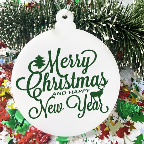 20Pcs 4 Inch White Acrylic Christmas Ornaments Blanks 2025 Unfinished Round Acrylic Christmas Ornaments for DIY Crafts Hanging Ornaments for Christmas Tree Decoration Xmas Day Home Party Decorations