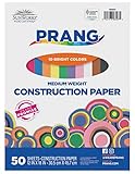 Prang (Formerly SunWorks) Construction Paper, 10 Assorted Colors, 12' x 18', 50 Sheets