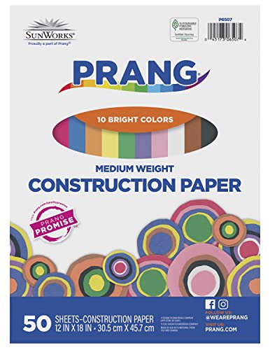 Image of Prang (Formerly SunWorks) Construction Paper, 10 Assorted Colors, 12" x 18", 50 Sheets