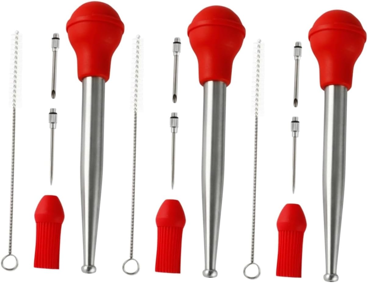 Ciieeo 3sets Turkey Seasoning Tool Injector Marinades Meats Poultry Baster Baster Pump Flavor Injector Bbq Sauce