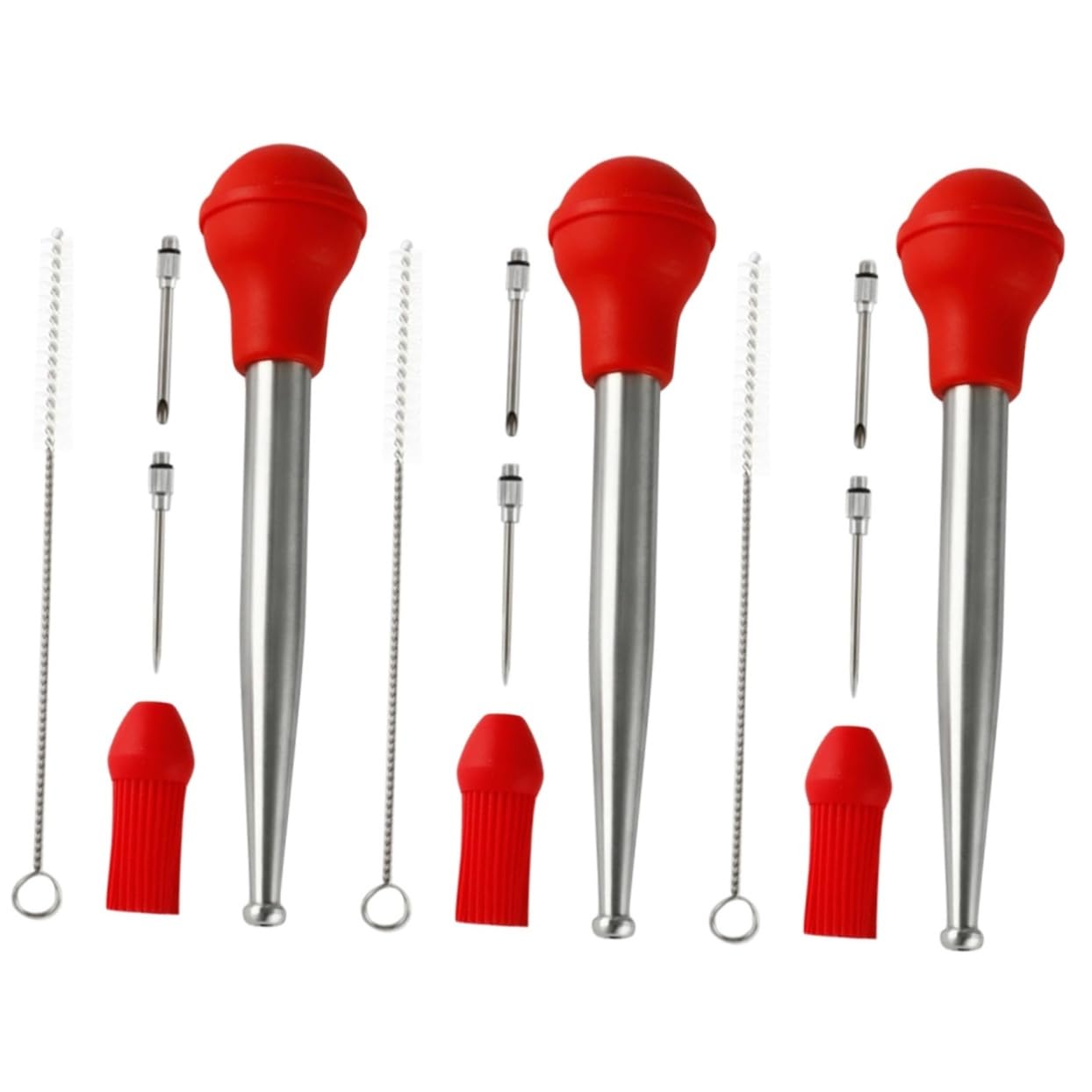 Ciieeo 3sets Bbq Turkey Baster Injector Seasoning Tube for Flavorful Cooking for Family Gatherings Parties and Outdoor Grilling
