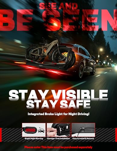 Image of Young Electric Bike Rack Hitch Mount - Heavy Duty Bike Racks with Ramp, 2 Ebike Rack for Hitch Fits Fat Tire up to 5 inch, Foldable Ebike Carrier for for Car SUV Truck RV 2 inch Receiver, Quick Install