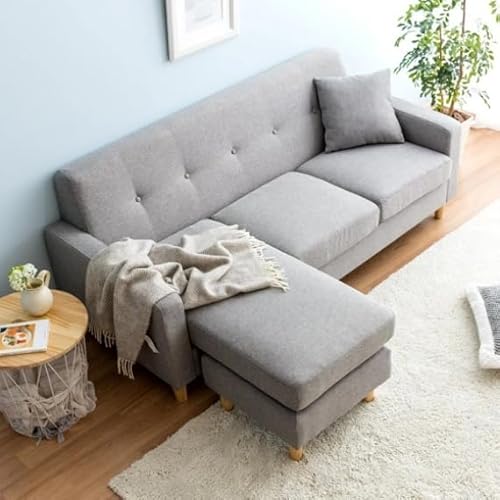 ソファ ソファー 3人掛け カウチソファ おしゃれ 北欧 コーナー フロアソファ L字ソファー モダン 三人掛けソファ 3人掛けソファー シンプル リビングソファ L字 ポケットコイル オットマン付き ローソファー カウチソファー さんにんがけソファー グ