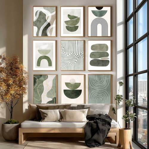 Image of kotart Floral Wall Art Home Decoration | Aesthetic Floral Paintings With Frame For Living Room Bed Room Hotel Wall Decor Digital Reprint Set of 9 (13X17 inch)