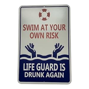 Seiwei Pool-Warnschild ZWQ-TS-2023 Humorvoll