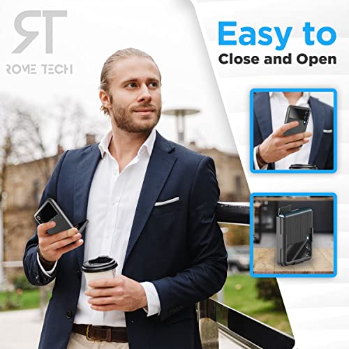Rome Tech Belt Clip Phone Case For Samsung Galaxy Z Flip 3 5G - Sm-F711B - Slim Heavy Duty Rugged Slide Hip Holster Cover With Kickstand Compatible With Galaxy Z Flip3 5G - Black #TOP4