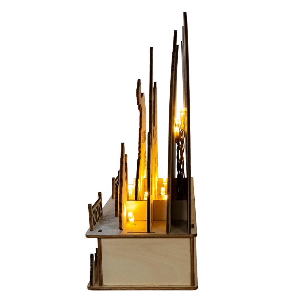 Kurt S. Adler Kurt Adler Weihnachtsdorf aus Holz, batteriebetrieben, beleuchtet, Weihnachtsdorf, weiß, 24,8 cm