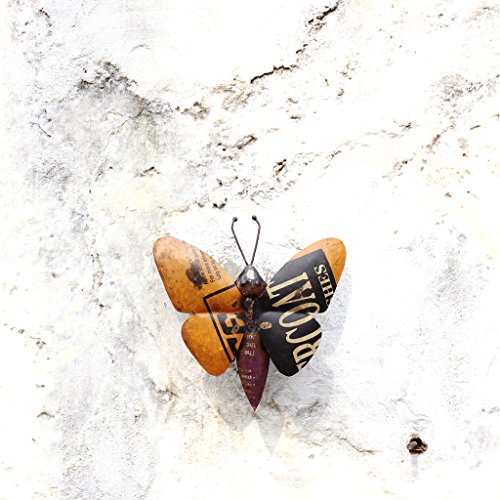 Statue papillon murale fer recyclé objet déco maison et bureau 25cm - 4