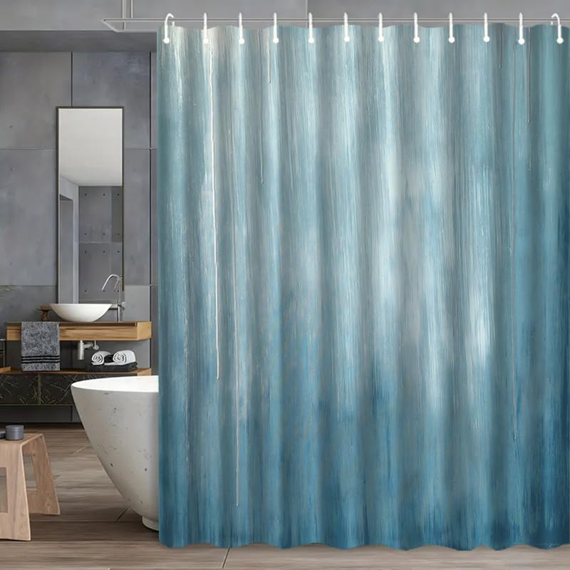 Rideau de douche tie-dye bleu en polyester imperméable de 90x240 cm