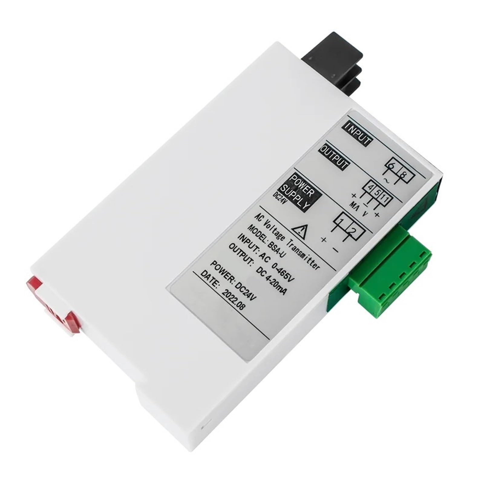 Transductor de Voltaje, transmisor de Voltaje CA, convertidor de Voltaje CA de 4-20 mA con CC 24 V(Input AC 0-220V)