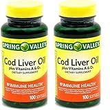 Spring Valley - Cod Liver Oil with Vitamin A & D 100 softgels (Pack of 2)