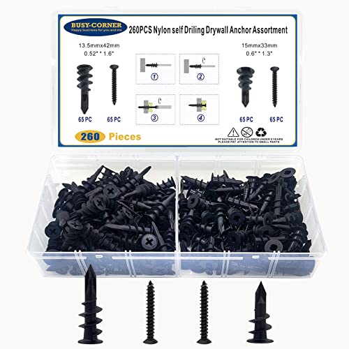 Drywall Anchors Self Drilling Hollow Wall Anchors with Screws, No ...