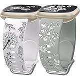 Wearlizer Paquete de 2 correas grabadas florales compatibles con correas Fitbit Versa 3/Versa 4/Sense 2/Sense Bands para mujer, Only for Versa