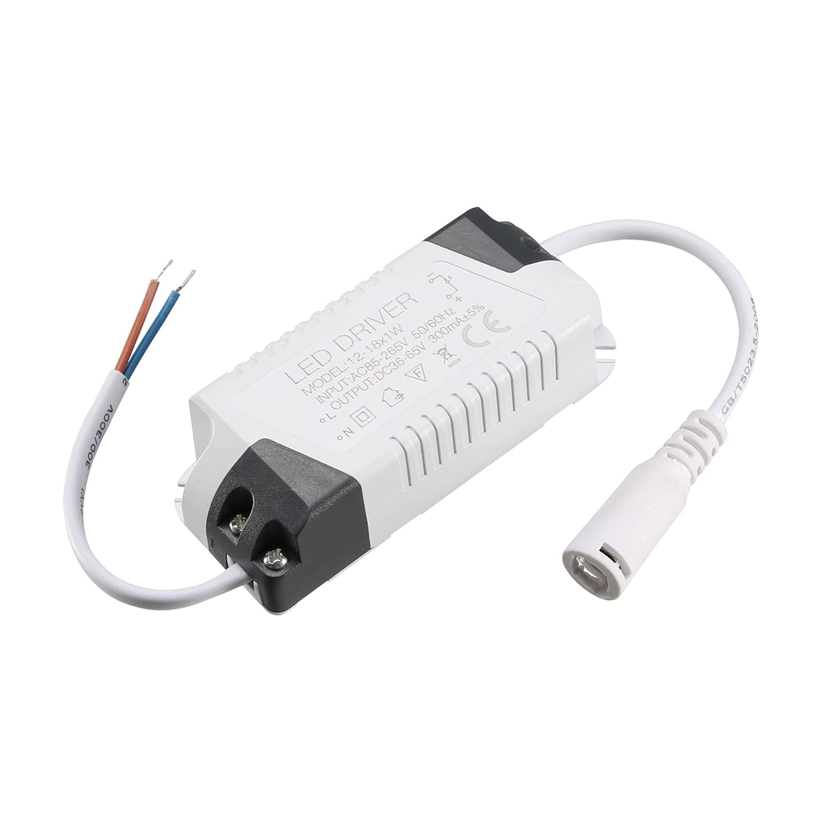 QUARKZMAN 12-18W LED Sterownik x 1 sztuk Węgla Stal Zasilanie Transformator Stały Prąd 300mA dla LED Światła, Projekt komputerowy, Zewnętrzne Światło, [Szary]