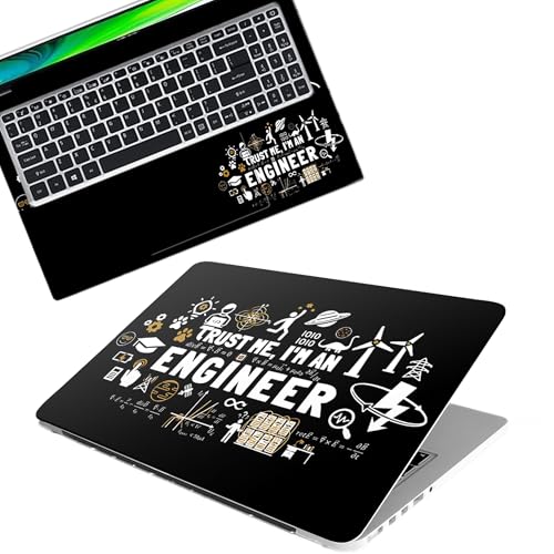 Inkykart Full Body Laptop Skin Bubble-Free| Laminated| Removable| HD Quality Sticker for Laptops Upto 15.6 Inches Compatible with Hp/Dell/Acer/Lenovo/Asus etc.(Engineer-221)