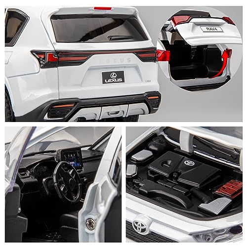 Modelo de coche RAV4 a escala 1:24 color blanco miniatura 5