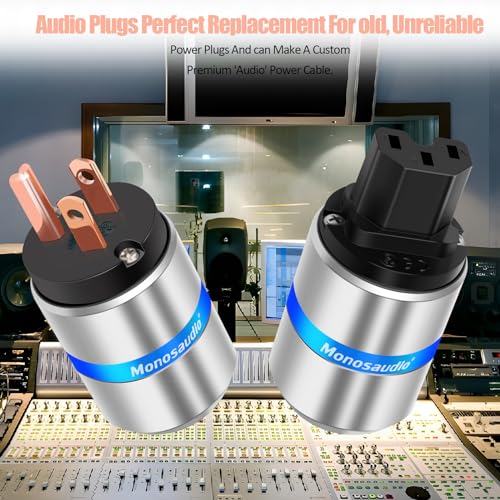 Monosaudio HiFi Power Plug Pure Copper 15A/125V IEC C13/C15 miniatura 2