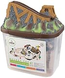 Montaña moldeada con grúa adjunta en movimiento - montaña también funciona como la tapa del cubo de la serie viene en tren