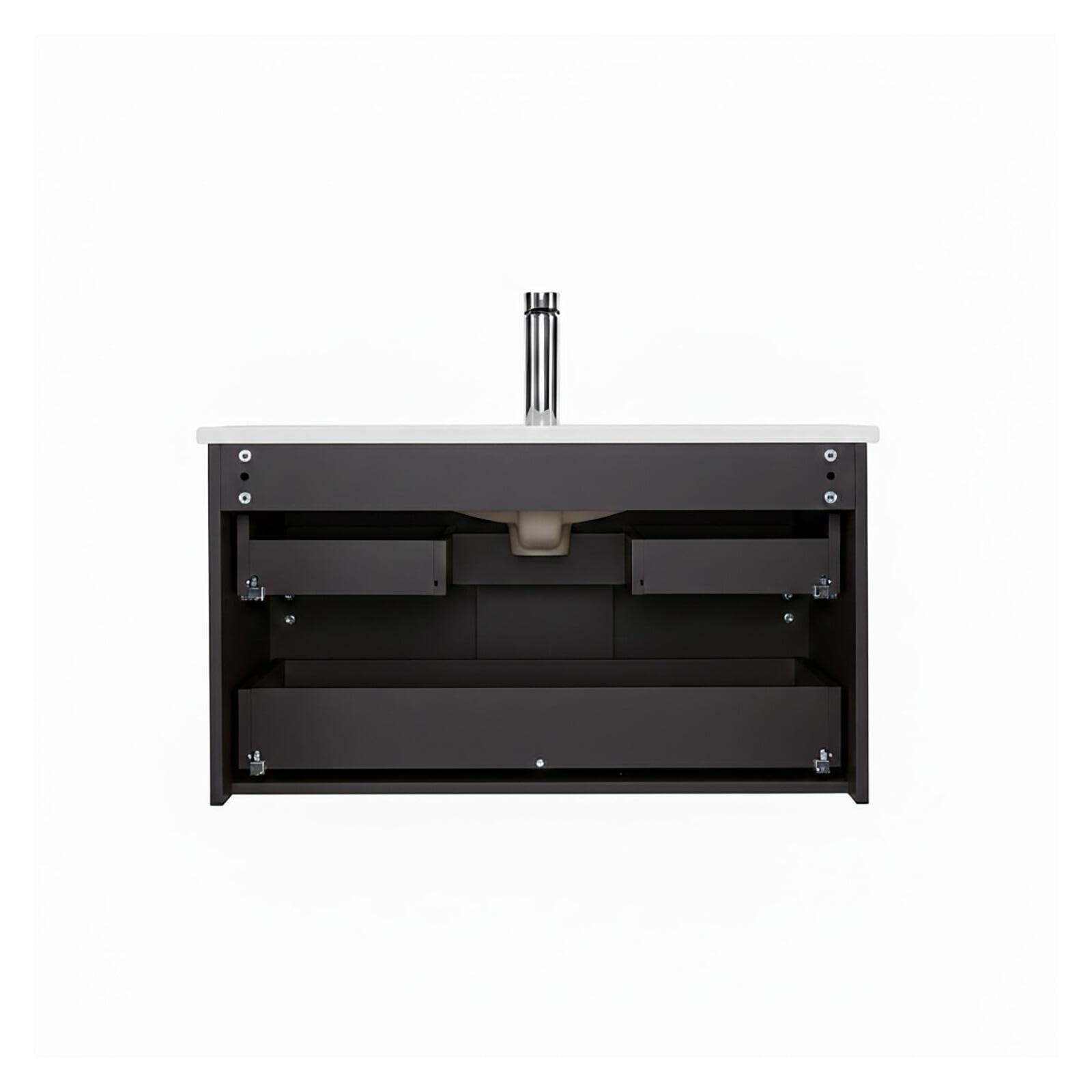 MOB-IN Meuble Simple Vasque Sorrento 80cm décor chêne et Robinet