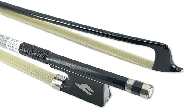 Yinfente Violin Bow 4/4 Carbon Fiber Ebony Frog With Nice Inlay,Mongolian Horse Hair,Stick&Well Balance 4/4 Violin Bow For All Level Violinists